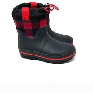 Cat & Jack Black and Red Kids Rain Boots